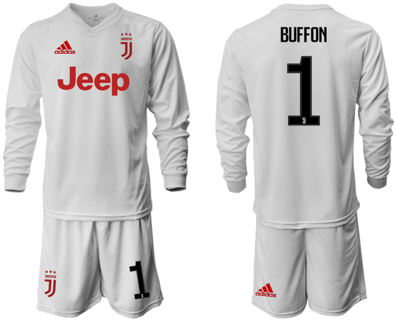 2019-20-Juventus-1-BUFFON-Long-Sleeve-Home-Soccer-Jersey