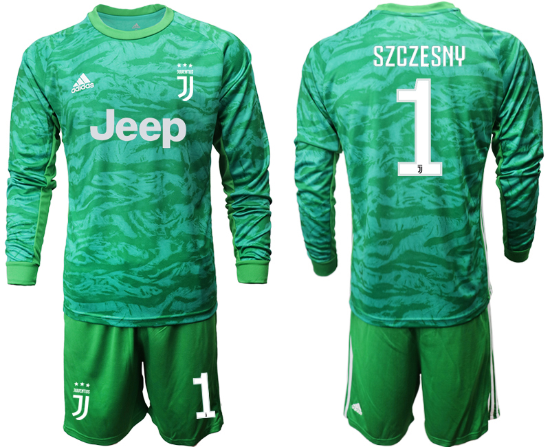 2019-20-Juventus-1-SZCZESNY-Green-Long-Sleeve-Goalkeeper-Soccer-Jersey