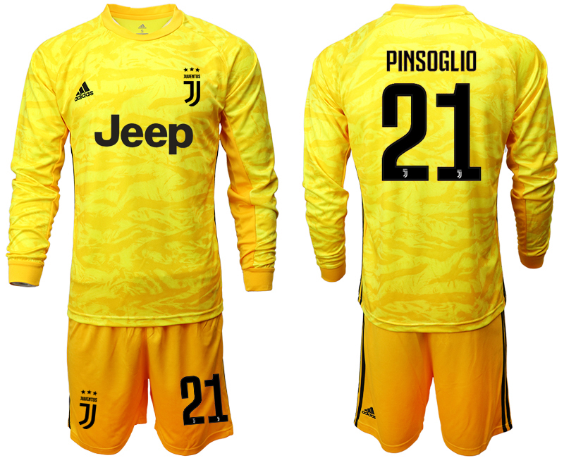 2019-20-Juventus-21-PINSOGLIO-Yellow-Long-Sleeve-Goalkeeper-Soccer-Jersey