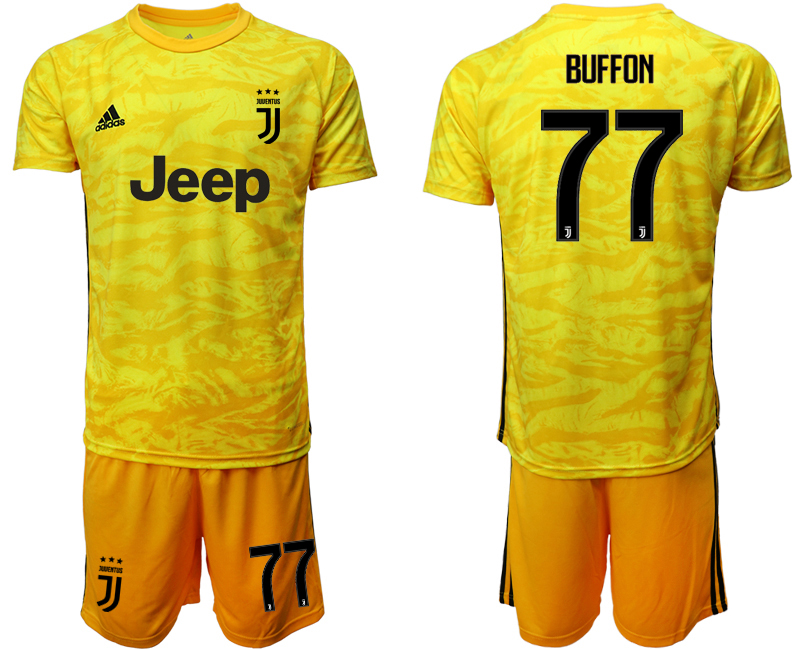 2019-20 Juventus 77 BUFFON Yellow Goalkeeper Soccer Jersey