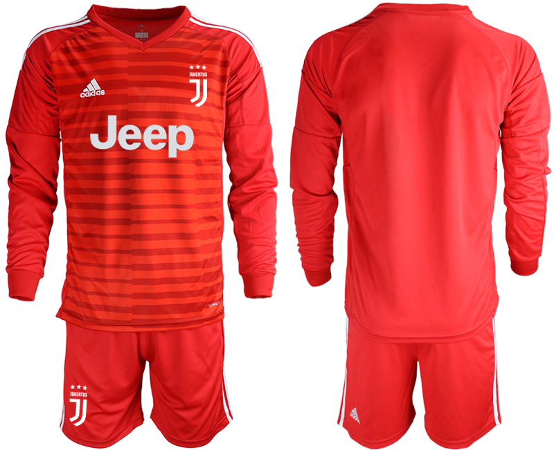 2019-20-Juventus-Red-Long-Sleeve-Goalkeeper-Soccer-Jersey