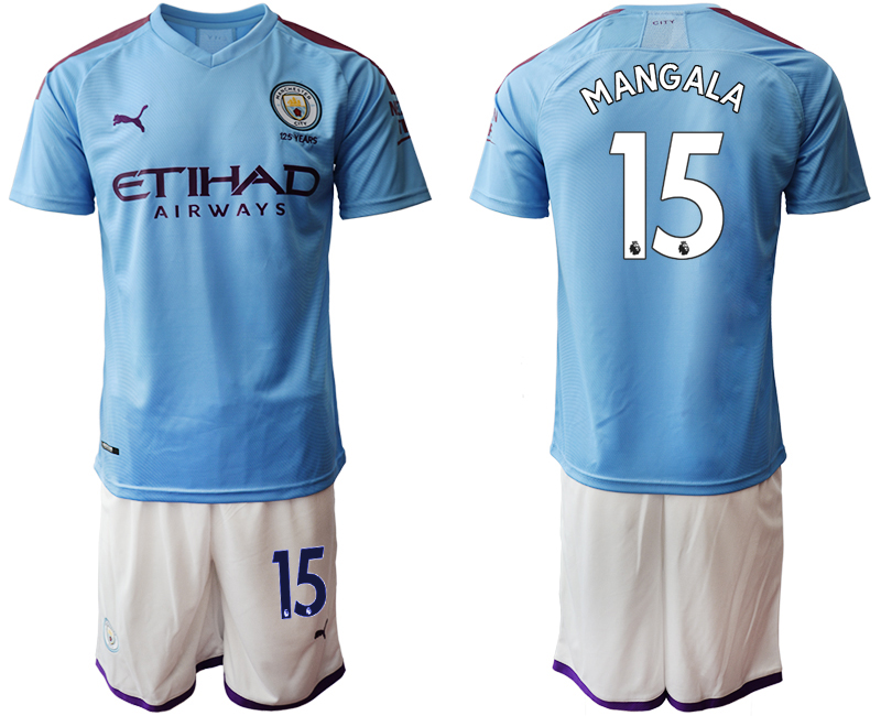 2019-20 Manchester City 15 MANGALA Home Soccer Jersey