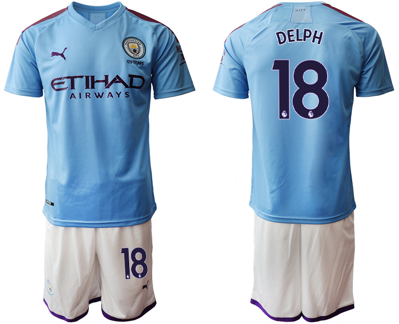 2019-20 Manchester City 18 DELPH Home Soccer Jersey