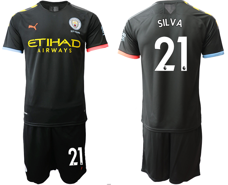 2019-20 Manchester City 21 SILVA Away Soccer Jersey