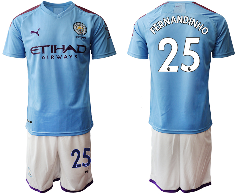 2019-20 Manchester City 25 FERNANDINHO Home Soccer Jersey