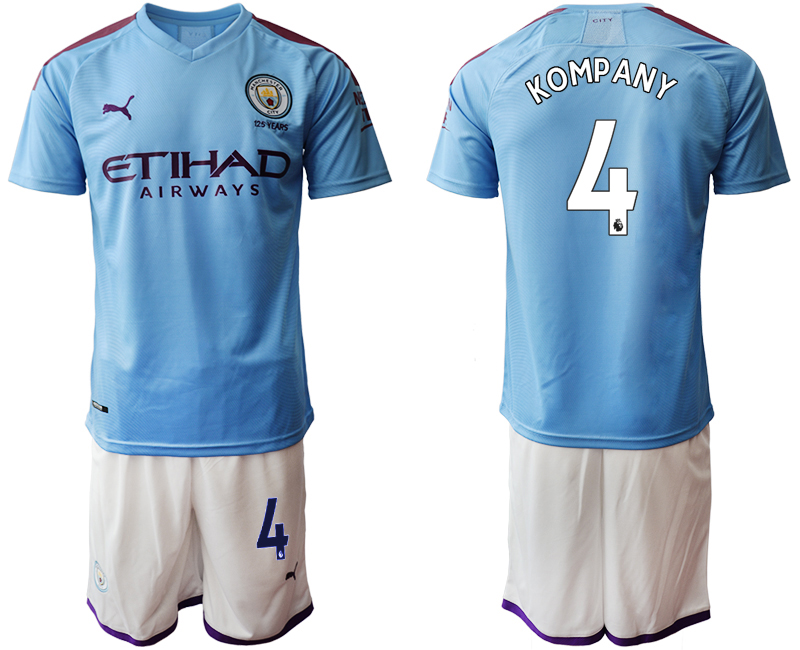 2019-20 Manchester City 4 KOMPANY Home Soccer Jersey