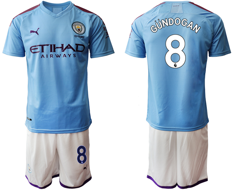 2019-20 Manchester City 8 GUNDOGAN Home Soccer Jersey