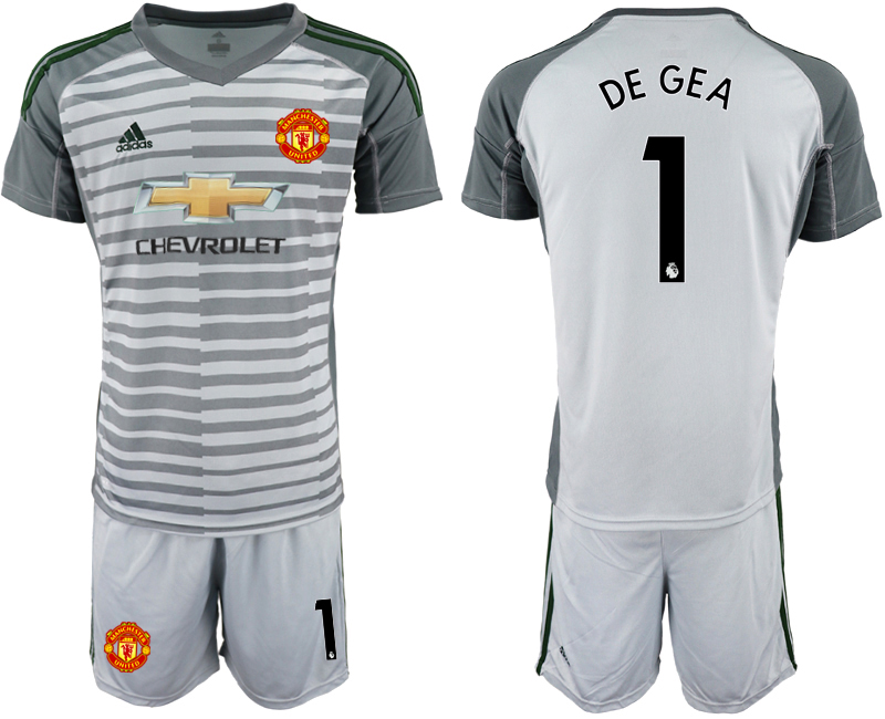 2019-20 Manchester United 1 DE GEA Gray Goalkeeper Soccer Jersey