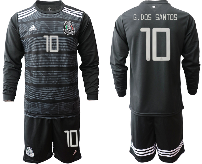 2019-20-Mexico-10-G.DOS-SANTOS-Home-Long-Sleeve-Soccer-Jersey