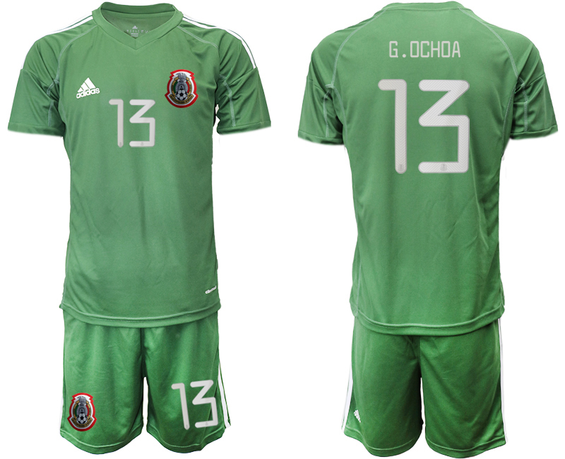 2019-20-Mexico-13-G.OCHOA-Army-Green-Goalkeeper-Soccer-Jersey