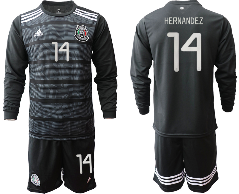 2019-20-Mexico-14-HERNANDEZ-Home-Long-Sleeve-Soccer-Jersey