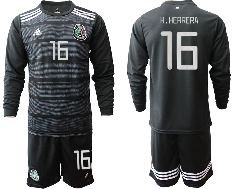 2019-20-Mexico-16-H.HERRERA-Home-Long-Sleeve-Soccer-Jersey