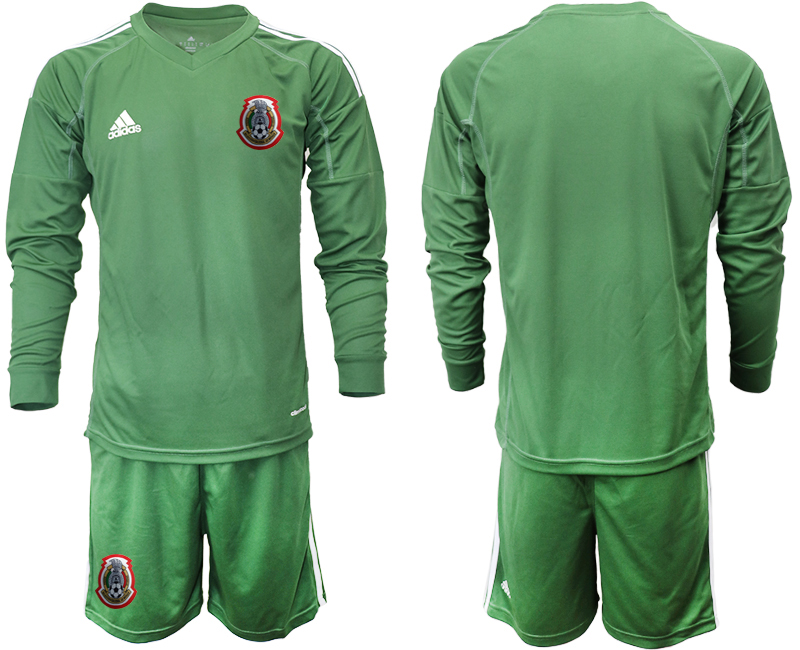 2019-20-Mexico-Army-Green-Long-Sleeve-Goalkeeper-Soccer-Jersey