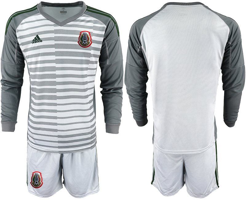 2019-20-Mexico-Gray-Long-Sleeve-Goalkeeper-Soccer-Jersey