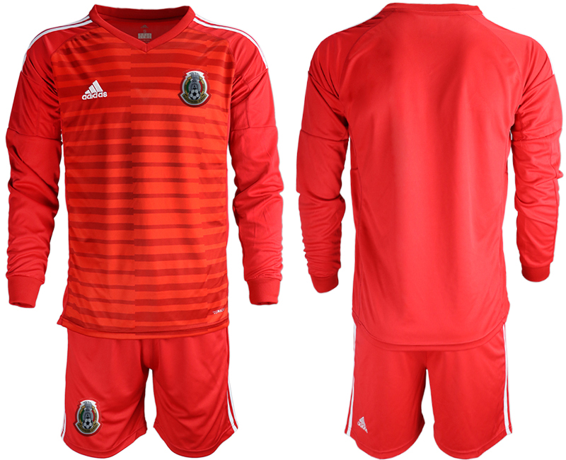 2019-20-Mexico-Red-Long-Sleeve-Goalkeeper-Soccer-Jersey