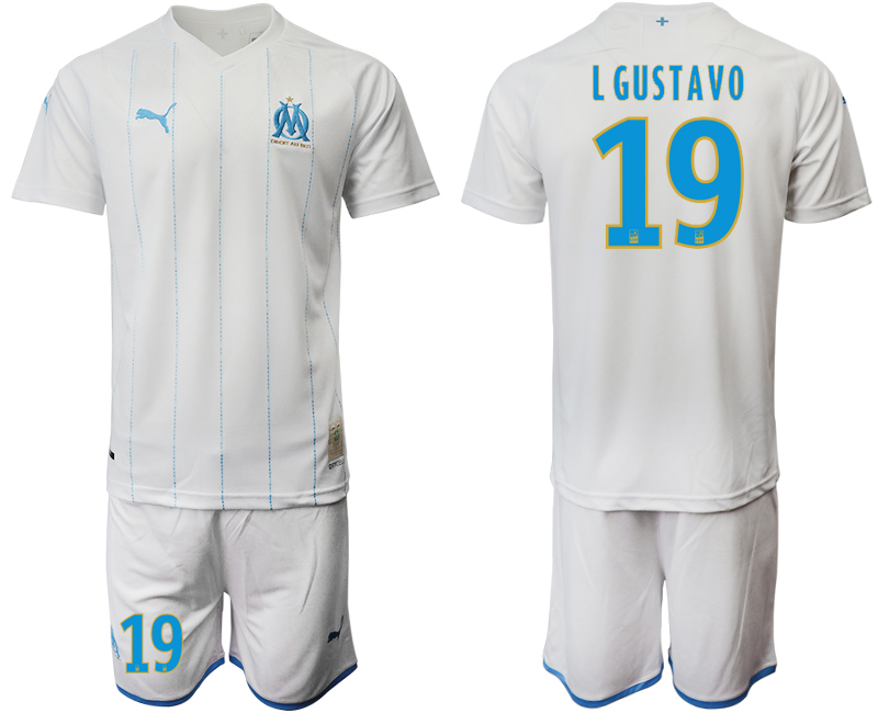 2019-20 Olympique De Marseille 19 L GUSTAVO Home Soccer Jersey