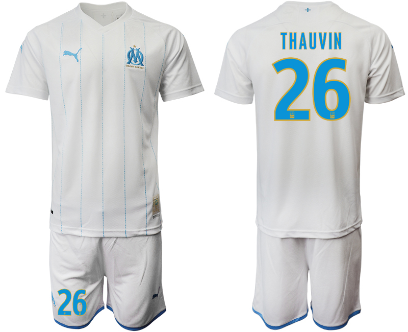 2019-20 Olympique De Marseille 26 THAUVIN Home Soccer Jersey