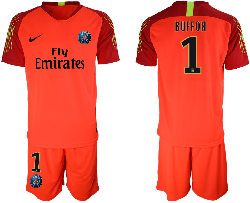 2019-20-Paris-Saint-Germain-1-BUFFON-Red-Goalkeeper-Soccer-Jersey