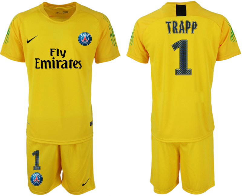 2019-20-Paris-Saint-Germain-1-TRAPP-Yellow-Goalkeeper-Soccer-Jersey