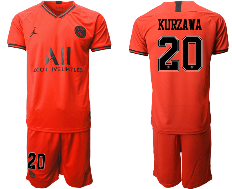 2019-20 Paris Saint-Germain 20 KURZAWA Away Soccer Jersey.