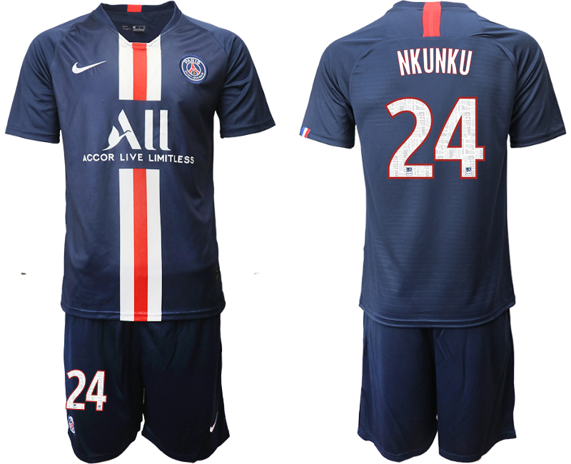 2019-20 Paris Saint-Germain 24 NKUNKU Home Soccer Jersey