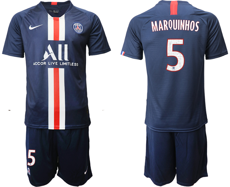 2019-20 Paris Saint-Germain 5 MARQUINHOS Home Soccer Jersey