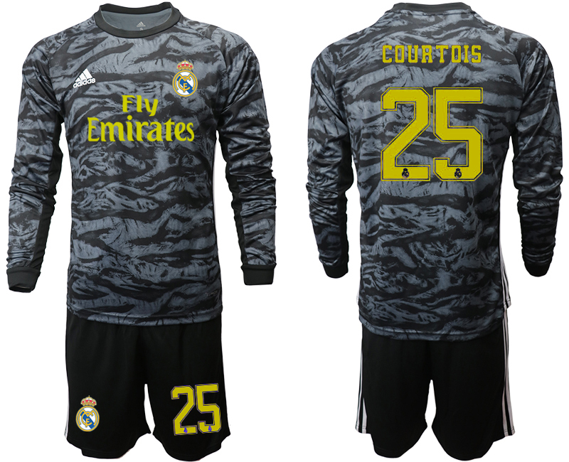 2019-20-Real-Madrid-25-COURTOIS-Black-Long-Sleeve-Goalkeeper-Soccer-Jersey