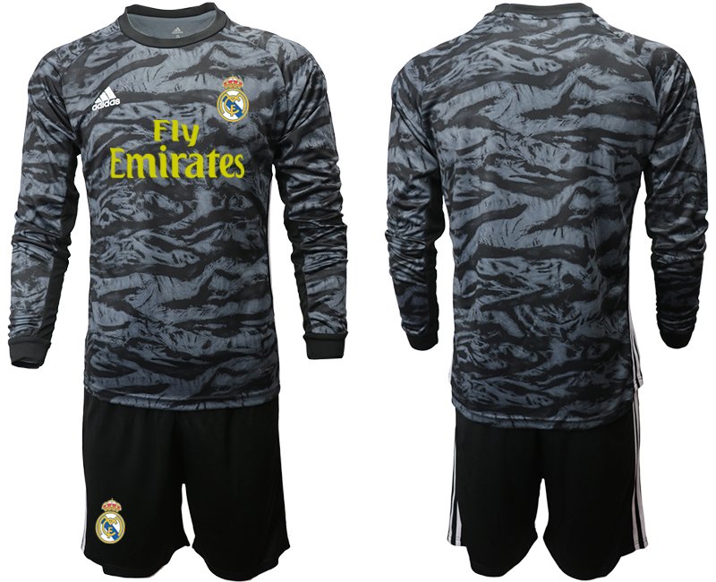 2019-20-Real-Madrid-Black-Long-Sleeve-Goalkeeper-Soccer-Jersey