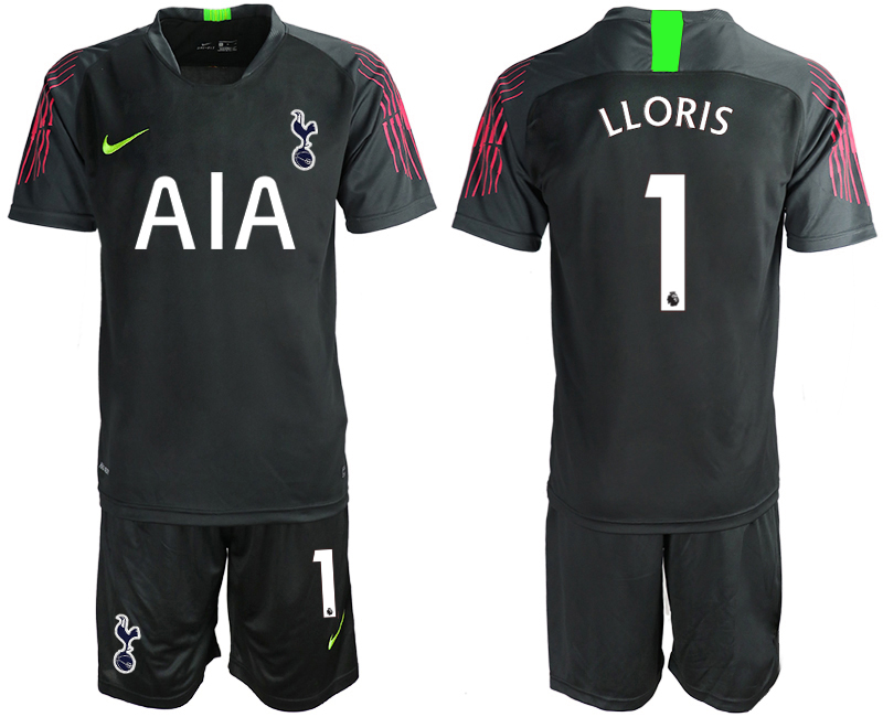 2019-20 Tottenham Hotspur 1 LLORIS Football Club Black Goalkeeper Soccer Jersey