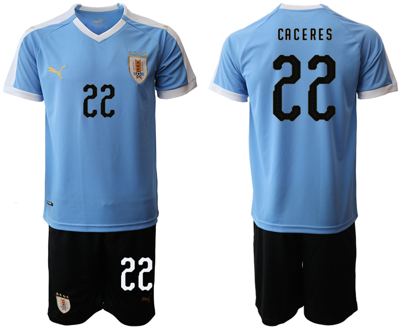 2019-20-Uruguay-22-CACERES-Home-Soccer-Jersey