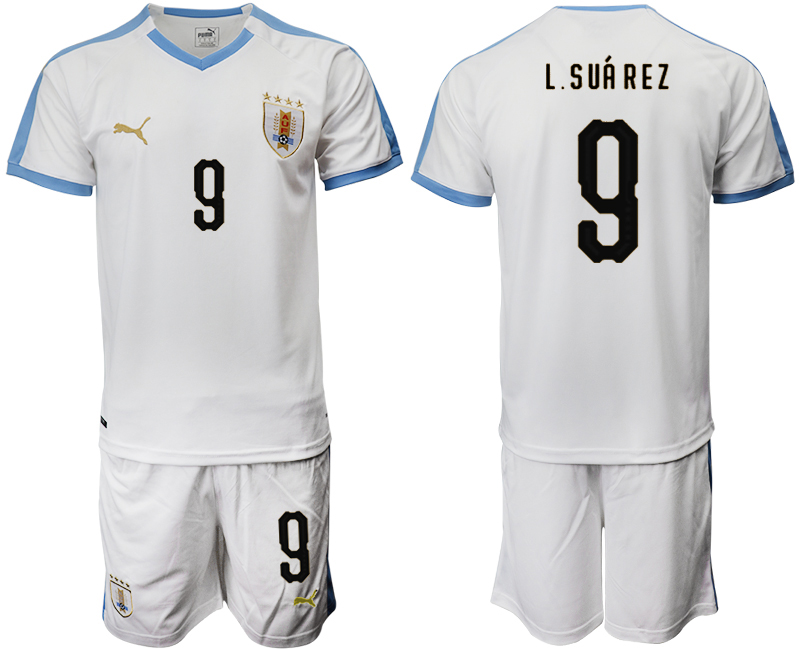 2019-20-Uruguay-9-L.SUAREZ-Away-Soccer-Jersey