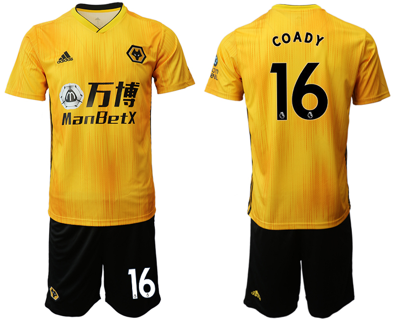 2019-20 Wolverhampton Wanderers 16 COADY Home Soccer Jersey