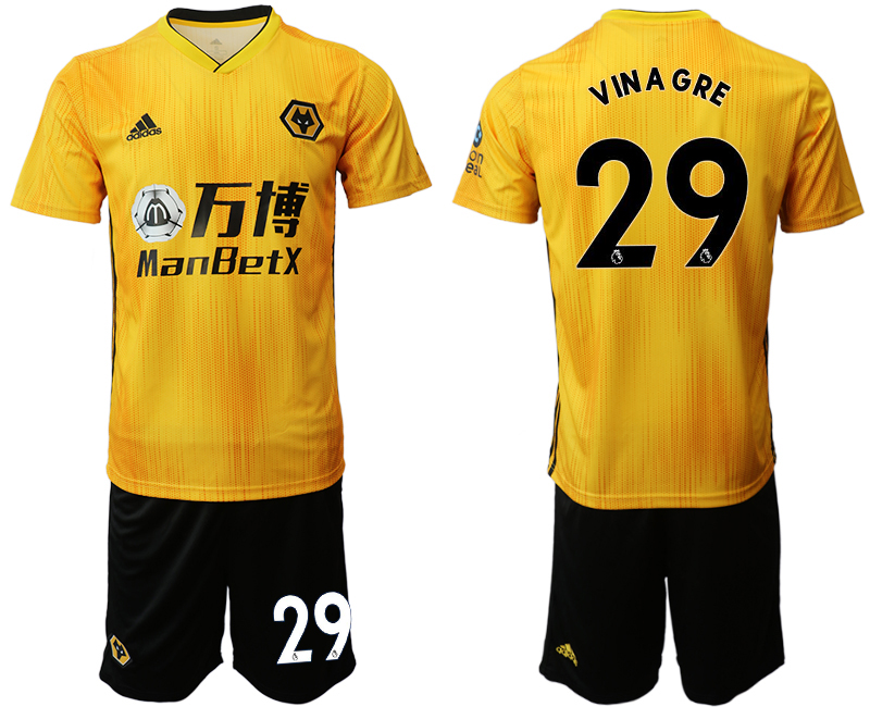 2019-20 Wolverhampton Wanderers 29 VIN A GRE Home Soccer Jersey