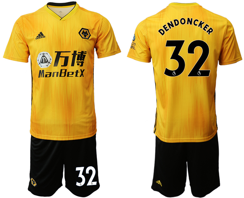 2019-20 Wolverhampton Wanderers 32 DENDONCKER Home Soccer Jersey