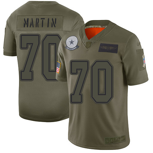 Nike Cowboys #70 Zack Martin Camo Men's Stitched NFL Limited 2019 Salute To Service Jersey