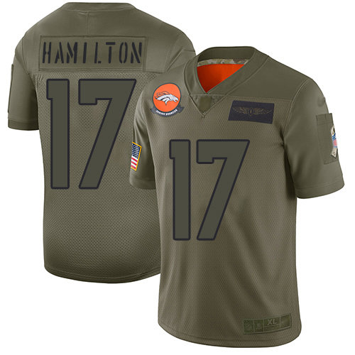 Nike Broncos #17 DaeSean Hamilton Camo Men's Stitched NFL Limited 2019 Salute To Service Jersey