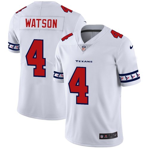 Houston Texans #4 Deshaun Watson Nike White Team Logo Vapor Limited NFL Jersey