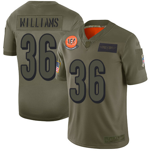 Nike Bengals #36 Shawn Williams Camo Men's Stitched NFL Limited 2019 Salute To Service Jersey