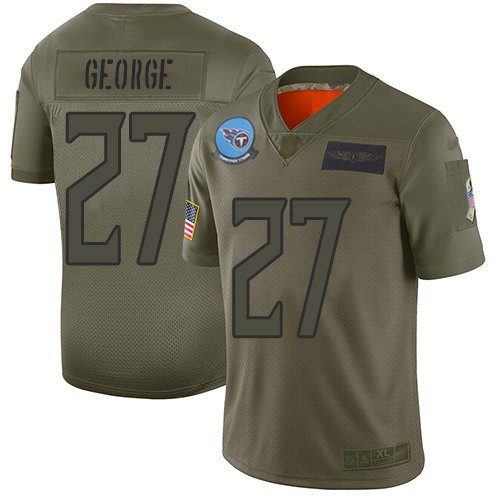 Nike Titans #27 Eddie George Camo Men's Stitched NFL Limited 2019 Salute To Service Jersey