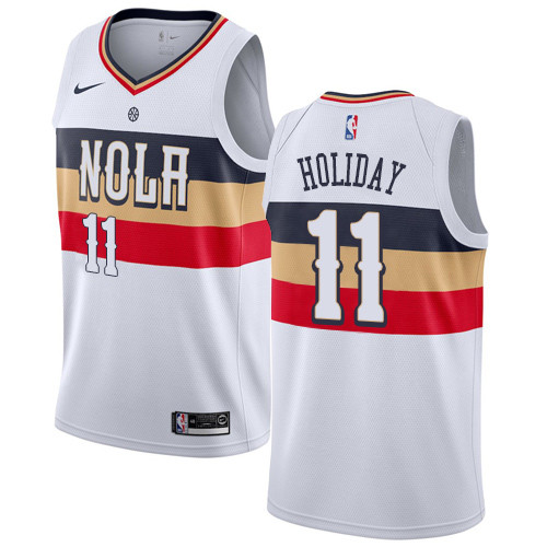 Nike Pelicans #11 Jrue Holiday White NBA Swingman Earned Edition Jersey