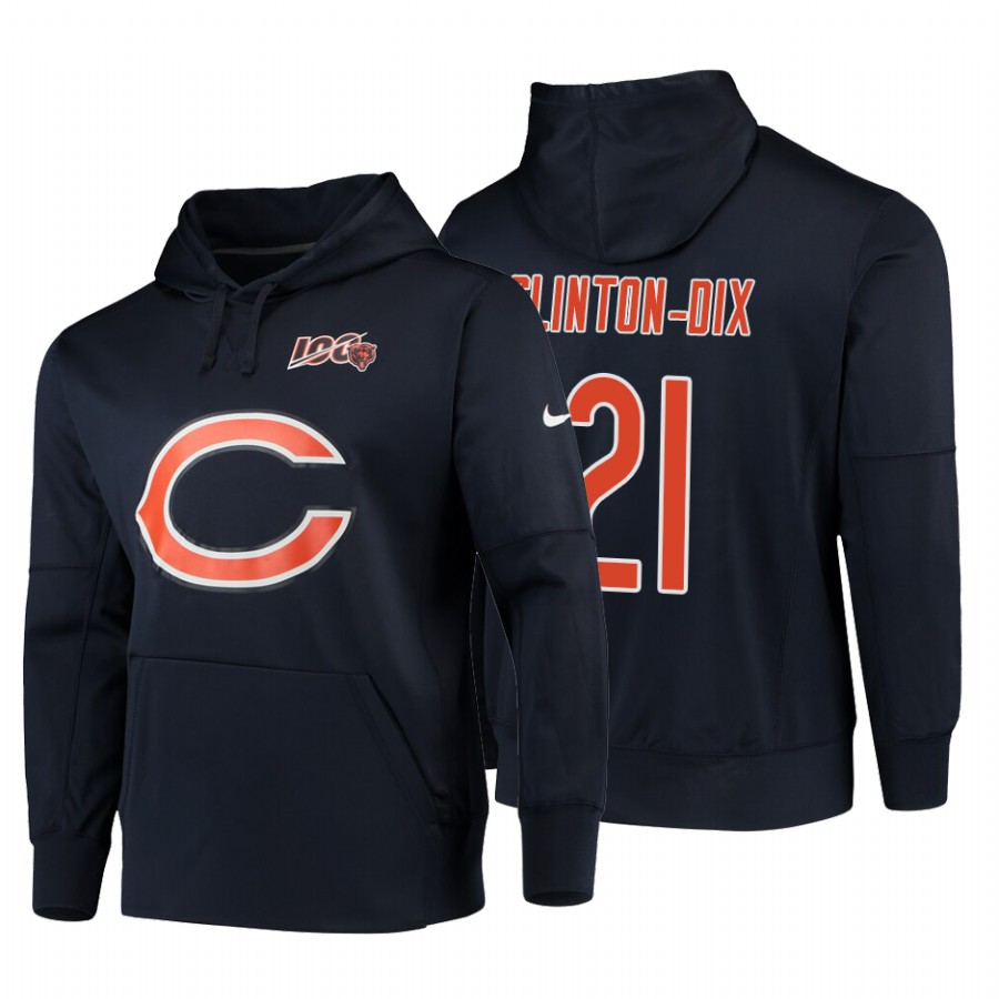 Chicago Bears #21 Ha Ha Clinton-Dix Nike NFL 100 Primary Logo Circuit Name & Number Pullover Hoodie Navy