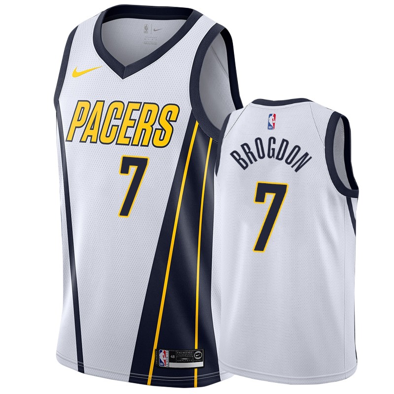 Nike Pacers #7 Malcolm Brogdon White NBA Swingman Earned Jersey