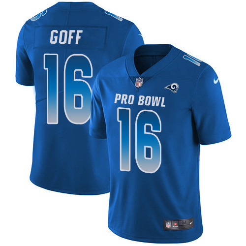 Nike Los Angeles Rams #16 Jared Goff Royal Men's Stitched NFL Limited NFC 2019 Pro Bowl Jersey