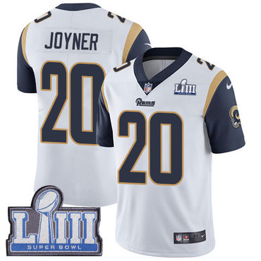 #20 Limited Lamarcus Joyner White Nike NFL Road Youth Jersey Los Angeles Rams Vapor Untouchable Super Bowl LIII Bound