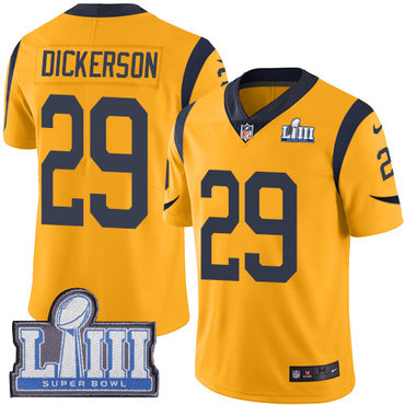 #29 Limited Eric Dickerson Gold Nike NFL Youth Jersey Los Angeles Rams Rush Vapor Untouchable Super Bowl LIII Bound