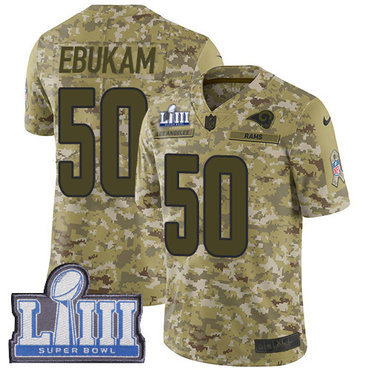 Youth Los Angeles Rams #50 Samson Ebukam Camo Nike NFL 2018 Salute to Service Super Bowl LIII Bound Limited Jersey