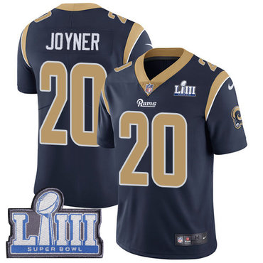 #20 Limited Lamarcus Joyner Navy Blue Nike NFL Home Men's Jersey Los Angeles Rams Vapor Untouchable Super Bowl LIII Bound