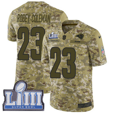 #23 Limited Nickell Robey-Coleman Camo Nike NFL Men's Jersey Los Angeles Rams 2018 Salute to Service Super Bowl LIII Bound