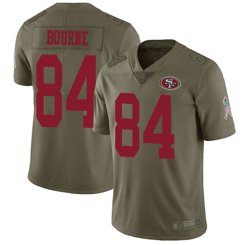 San Francisco 49ers Men's #84 Kendrick Bourne Olive Limited 2017 Salute to Service Jersey