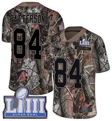 #84 Limited Cordarrelle Patterson Camo Nike NFL Youth Jersey New England Patriots Rush Realtree Super Bowl LIII Bound